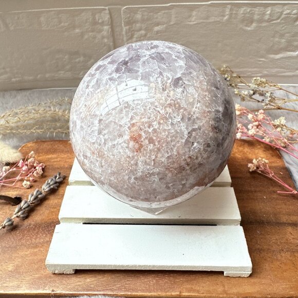 Gorgeous Pink Amethyst with Flower Agate Sphere - Picture 7 of 10